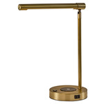 Dax Wireless Charging Desk Lamp - Antique Brass / Frosted