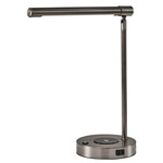 Dax Wireless Charging Desk Lamp - Brushed Steel / Frosted