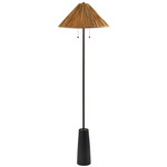 Waylon Floor Lamp - Black / Raffia