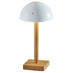 Nash Cordless Table Lamp - Natural Wood / White