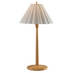 Scallop Table Lamp - Natural Wood / Textured White