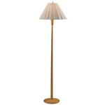 Scallop Floor Lamp - Natural Wood / Textured White