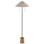 Ophelia Floor Lamp - Antique Brass / White