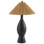 Maren Table Lamp - Black / Raffia