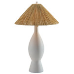 Maren Table Lamp - White / Raffia
