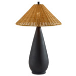 Lorelei Table Lamp - Black / Rattan Brown