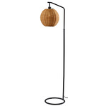 Maeve Floor Lamp - Black / Rattan Brown