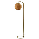 Maeve Floor Lamp - Antique Brass / Rattan Brown