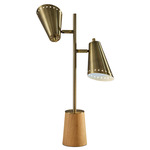 Josephine Table Lamp - Natural Wood / Antique Brass