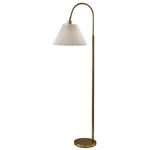 Thalia Floor Lamp - Antique Brass / White