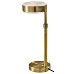 Linis Adjustable Table Lamp - Antique Brass / White