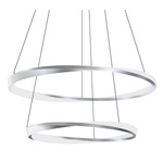 Oberon Color-Select Double Pendant - Satin Nickel / White