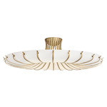 Chambers Ceiling Semi Flush Light - Antique Brass / Ivory