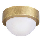 Lennon Ceiling Flush Light - Antique Brass / Frosted