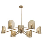 Natasha Chandelier - Antique Brass / Amber 