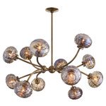 Merrick Chandelier - Vintage Brass / Smoke Luster