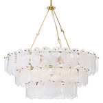 Leon Chandelier - Antique Brass / White Glazed Glass