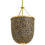 Lysandra Pendant - Antique Brass / Faux Eggshell