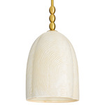 Lyla Pendant - Antique Brass / White Wash