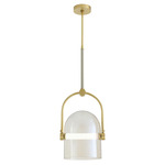Marco Pendant - Antique Brass / Smoke Seeded
