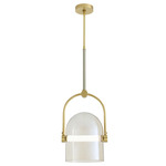 Marco Pendant - Antique Brass / Smoke Seeded