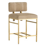 Laney Counter / Bar Stool - Antique Brass / Taupe
