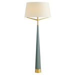 Elden Floor Lamp - Cadet Blue / Off White Linen