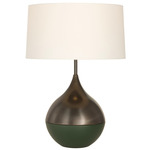 Nelson Table Lamp - Aluminum / Dark Spruce / Off White