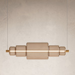 Emozione Horizontal Short Pendant - Matte Gold / Smoky
