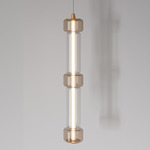 Emozione Vertical Pendant - Matte Gold / Smoky