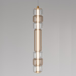 Emozione Vertical Pendant - Matte Gold / Transparent