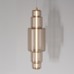 Emozione Vertical Pendant - Matte Gold / Smoky