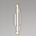 Emozione Vertical Pendant - Matte Gold / Transparent