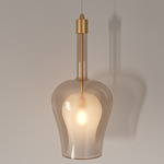 Soffio Pendant - Matte Gold / Smoky