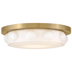 Zoey Semi Flush Ceiling Light - Lacquered Brass / Etched Opal