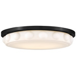 Zoey Semi Flush Ceiling Light - Black / Etched Opal