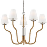 Harwich Chandelier - Polished Nickel / Natural Rope