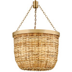 Sanibel Convertible Pendant - Lacquered Brass / Natural