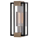 Bergen Outdoor Wall Sconce - Black / Burnished Bronze / Clear Beveled