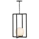 Keona Pendant - Black Oxide / Etched Opal