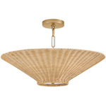Delia Convertible Pendant - Heritage Brass / Natural