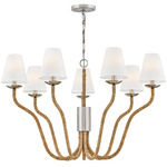 Harwich Chandelier - Polished Nickel / Natural Rope