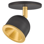 Tuthill Semi Flush Ceiling / Wall Light - Aged Brass / Distressed Bronze