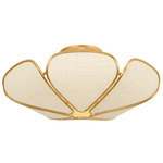 Bayville Semi Flush Ceiling Light - Vintage Gold Leaf / Natural