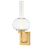 Rossman Wall Sconce - Aged Brass / Clear