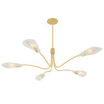 Tenafly Chandelier - Aged Brass / White Swirl