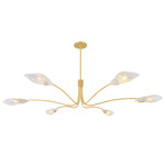 Tenafly Chandelier - Aged Brass / White Swirl