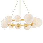Pacama Chandelier - Aged Brass / Seeded Cloud