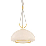 Baudette Pendant - Aged Brass / Seeded Cloud