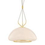 Baudette Pendant - Aged Brass / Seeded Cloud